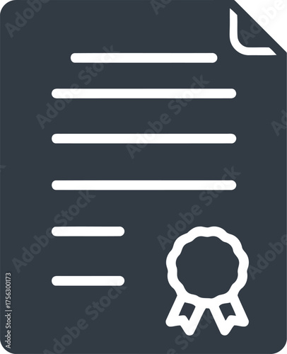 Formal document with official seal and lines of text vector