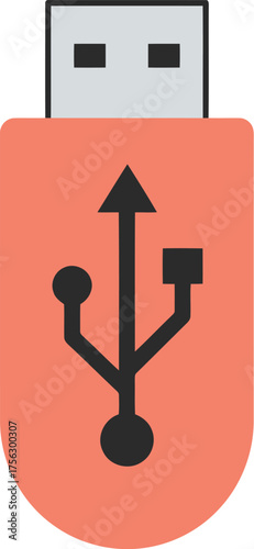 Vibrant usb drive icon modern digital storage data transfer symbol vector