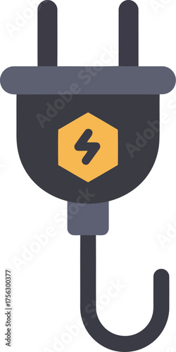 Modern power plug symbol for electrical energy and connection vector