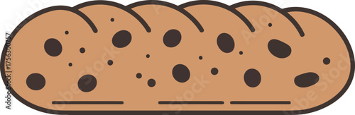 Artisan raisin loaf bread baked goods fresh homemade food vector