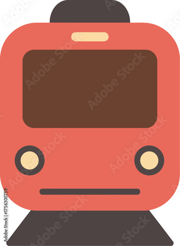 Modern commuter train front view transportation icon vector