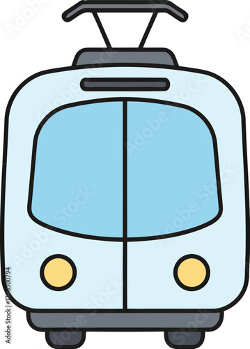 Modern light rail tram transportation city public transit vector