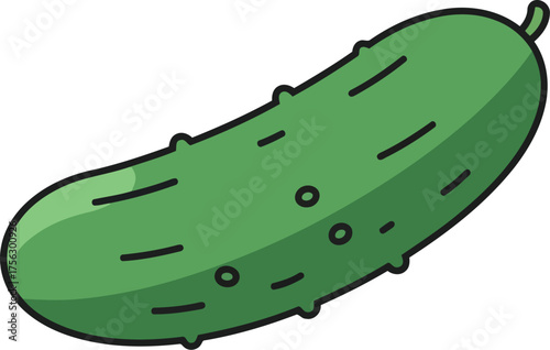 Vibrant green pickle illustration fresh food vegetable design vector