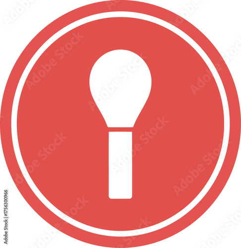 Cosmetic brush icon red circle isolated vector makeup tool vector