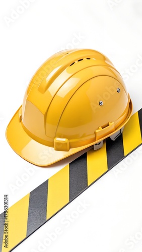 yellow hard hat isolated construction theme