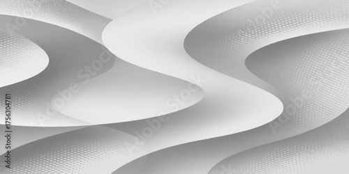 Abstract black and white background with a futuristic grey wave pattern, smooth texture, and blue light line design illustration
