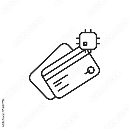 Chip Card Icon, Banking Security UI for Startups.