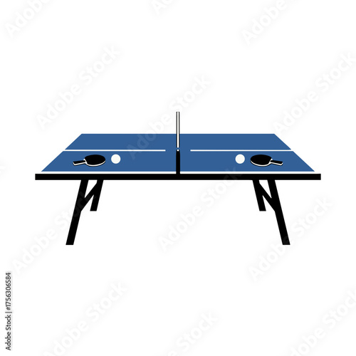 Ping-pong table on transparent background, clean design, minimalistic style