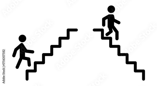 stairs step up and down icon