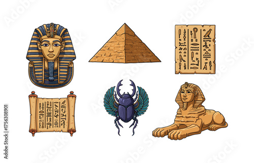 Ancient egyptian heritage icons for cultural and educational projects