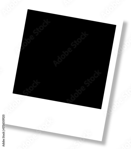 Realistic old photo frame isolated on transparent background.