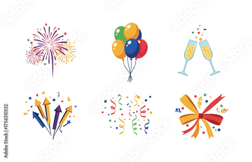 Celebration and party icons for festive event design and marketing