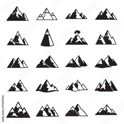 “Mountain Silhouette Vector Bundle”