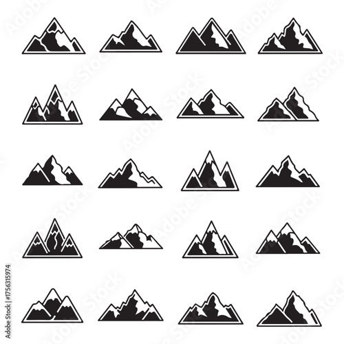 “Mountain Silhouette Vector Bundle”