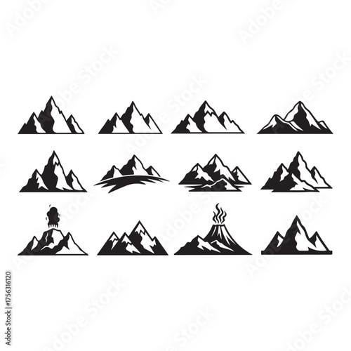 “Mountain Silhouette Vector Bundle”