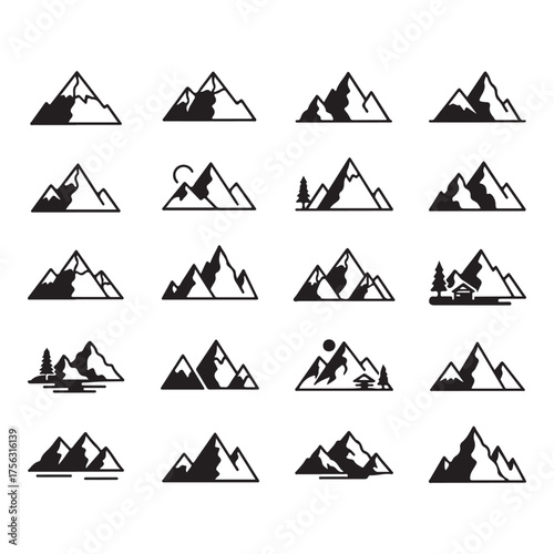 “Mountain Silhouette Vector Bundle”