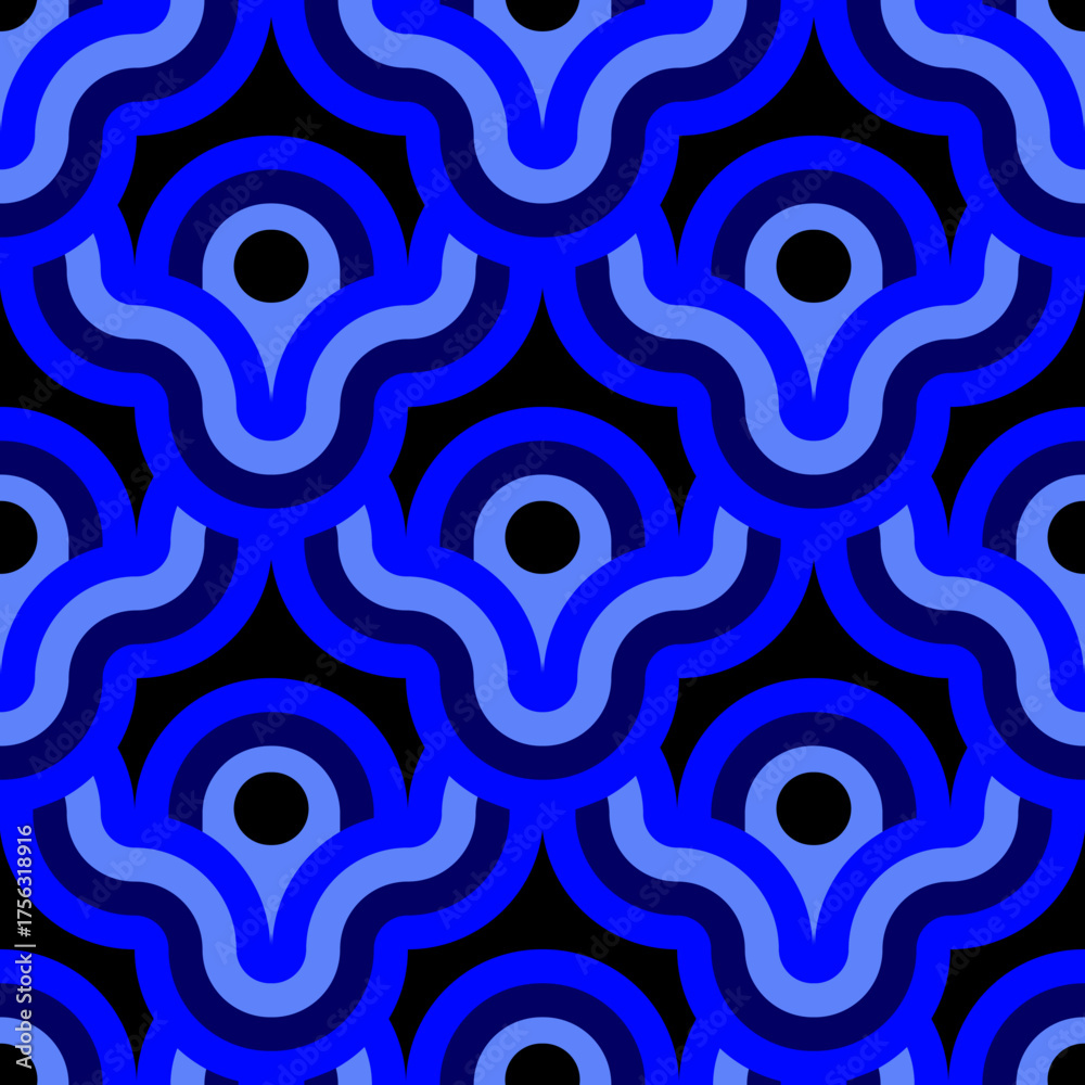 Fototapeta premium Vector - Arch, lines and circles, seamless pattern. Abstract template