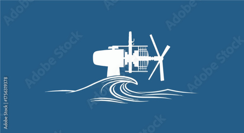 Dynamic wave energy converter harnessing ocean power for a sustainable future, showcasing clean technology innovation and environmental solutions.