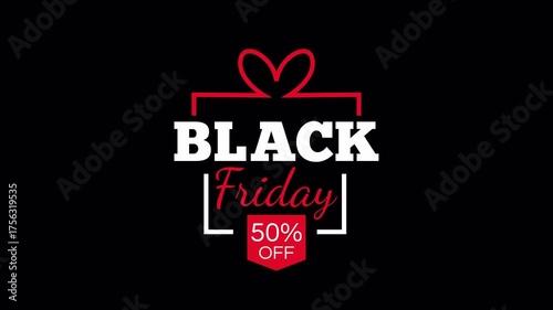 black friday sticker label emblem animation alpha channel video footage
