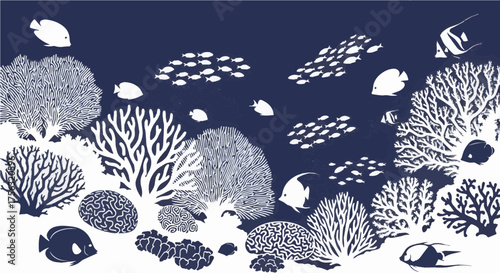 Vibrant coral reef teeming with diverse fish species creating a stunning underwater marine ecosystem full of life and color