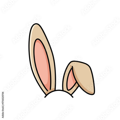 Cute cartoon bunny ears accessory for springtime and Easter celebrations and dress up fun.