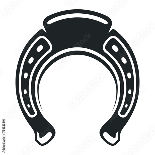 Vector illustration of a horseshoe symbol representing good luck and equestrian traditions