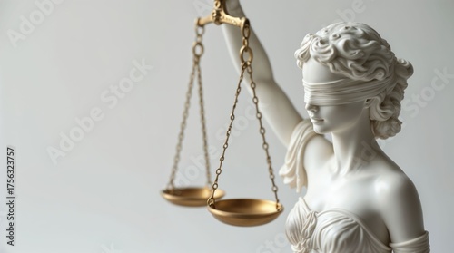 Elegant Lady Justice Statue with Balanced Scales