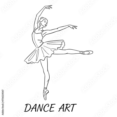ballet dancer against white background