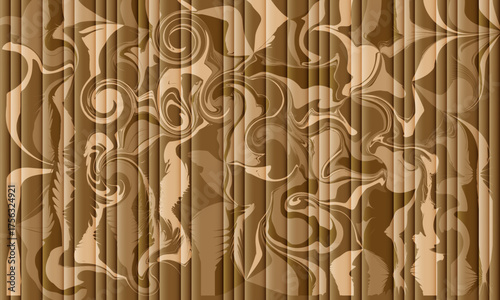 Wallpaper Mural Abstract brown and beige marbled pattern with vertical corrugated texture background Torontodigital.ca