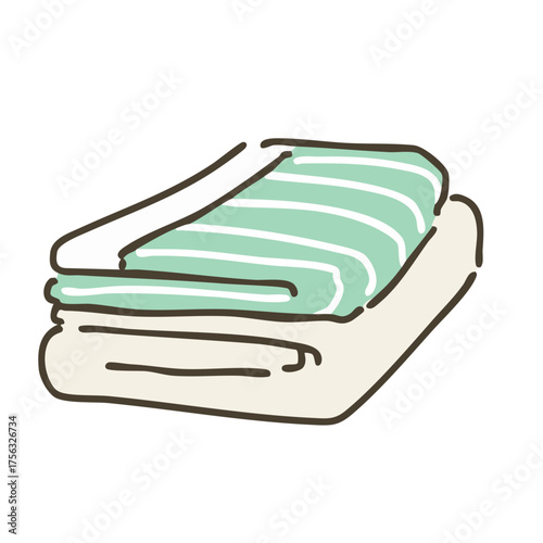 寝具・布団のシンプルな手描きイラスト素材