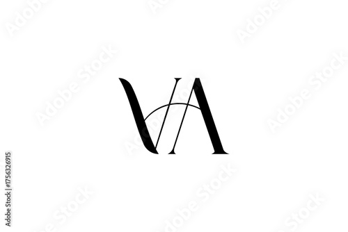 Stylized VA Monogram Ambigram Logo – Versatile, Modern Branding for Businesses with VA Initials