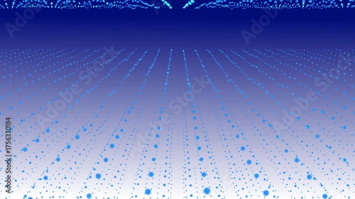 Abstract Blue Particle Field Data Visualization and Digital Space