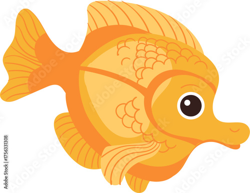 Yellow Tang Fish Cartoon Icon