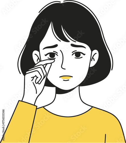 Silhouette of a crying person isolated on transparent background