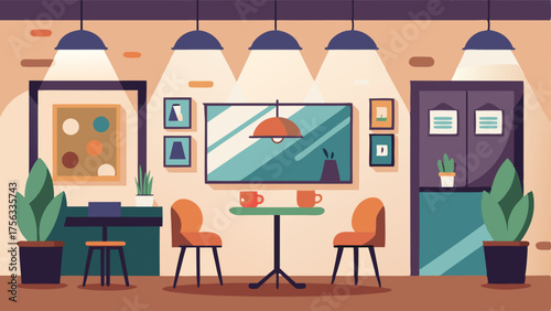 A gallery cafe serving as a cozy spot to grab a coffee or snack while admiring the art on display.
