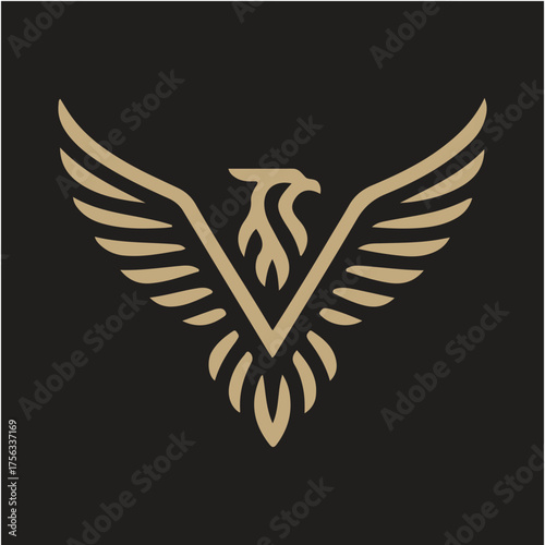 Golden eagle illustration embodying soaring majesty, resolute strength, and triumphant ascent, perfect for emblem and branding designs.