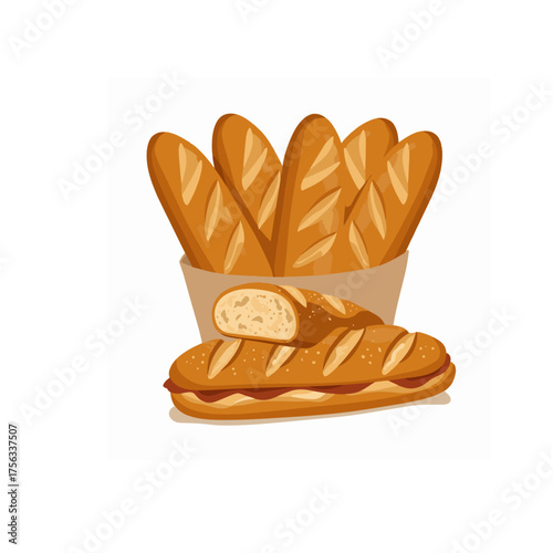 Freshly Baked Baguettes and Sandwich A taste of Parisian Cuisine