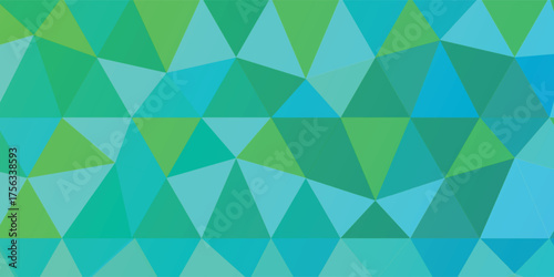 Vibrant Green And Blue Geometric Triangles Pattern For Modern Design Background