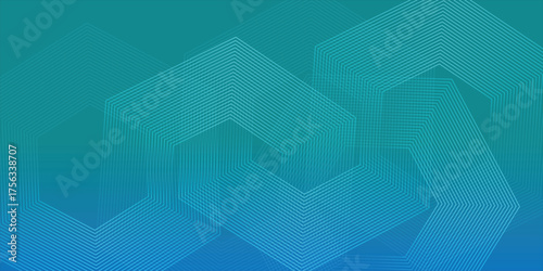 Abstract digital green futuristic technology concept with hexagons. geometric stripe line art design for poster, brochure, cover, banner, website, header