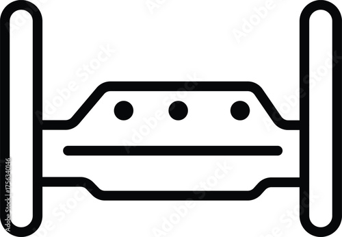 Simple Line Art Icon of Car Axle or Vehicle Differential for Automotive Repair and Mechanical Engineering

