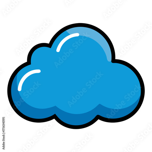 A splendid blue cloud icon vector. 