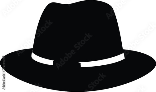 Vector art of black fedora hat