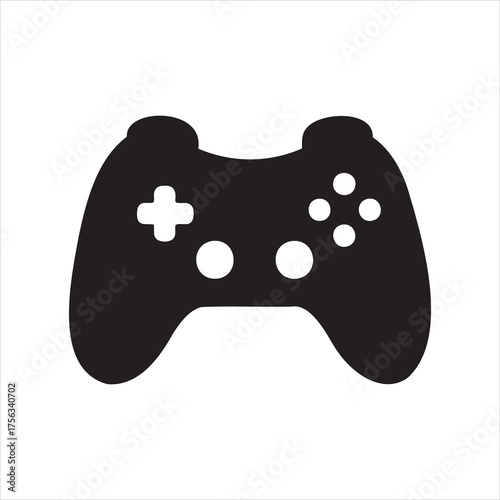 Game controller silhouette vector, Video game controller, joystick