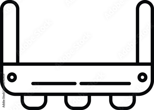 Simple Line Art Icon of Wireless Wi-Fi Router or Modem with Antennas for Network and Internet Connection