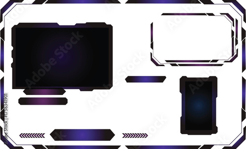 Futuristic digital interface with glowing screens and futuristic elements