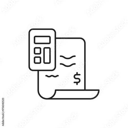 Tax Icon, Accounting Receipt Branding Tool.