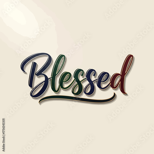 Blessed Typography with a Calligraphic Font and a Soft Gradient Background