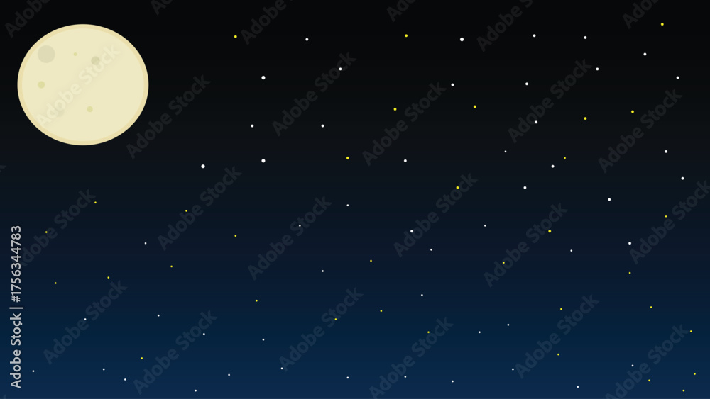 Fototapeta premium Night sky and stars moon stars illustration background vector file
