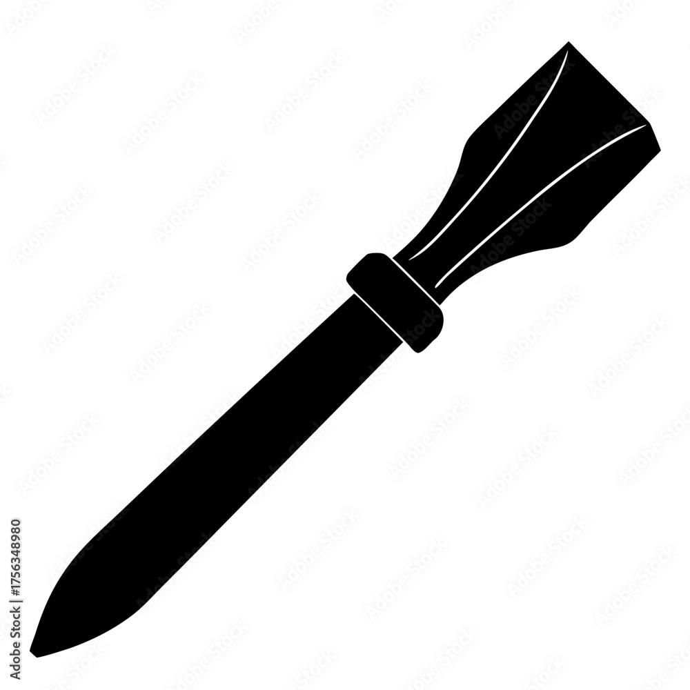 Fototapeta premium Silhouette of Chisel on white background