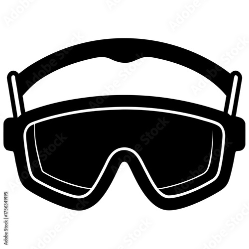 Silhouette of Safety Goggles on white background